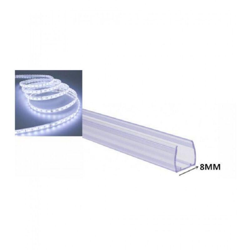 foto del prodotto trade shop traesio profilo in plastica da 1 mt senza copertura per strip led strisce da 8 mm ps 8mm 