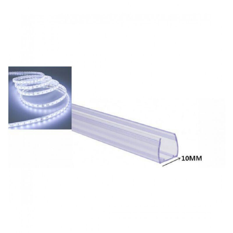 foto del prodotto trade shop traesio profilo in plastica da 1mt senza copertura per strip led strisce da 10mm ps 10mm 