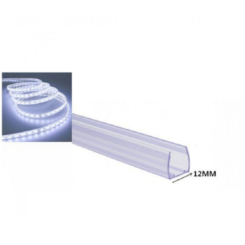 foto del prodotto trade shop traesio profilo in plastica da 1mt senza copertura per strip led strisce da 12mm ps 12mm 