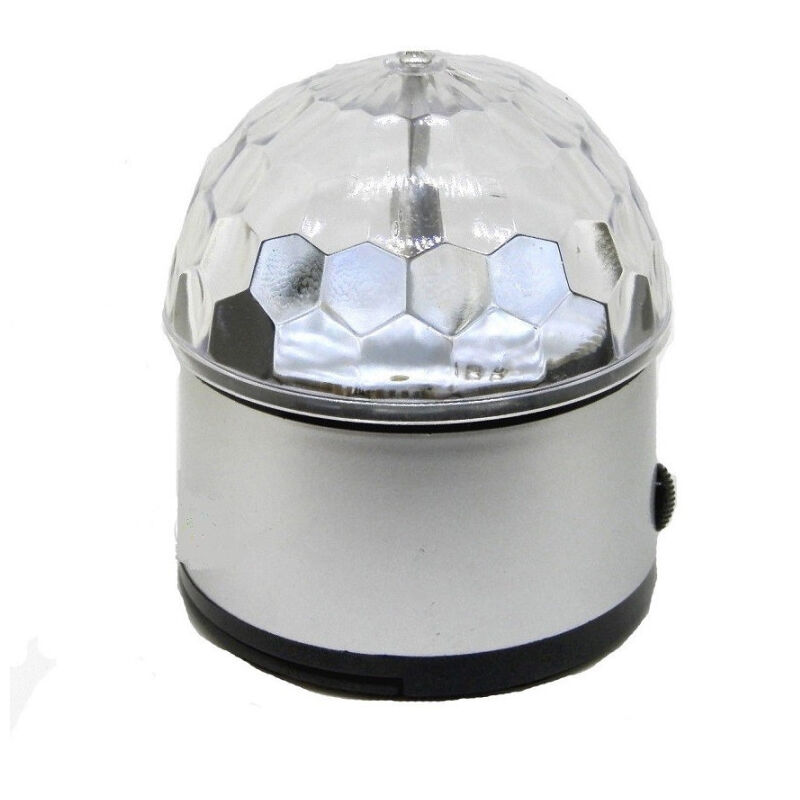 foto del prodotto trade shop traesio proiettore lampada led rgb rotante da tavola luci strobo per disco e party usb 