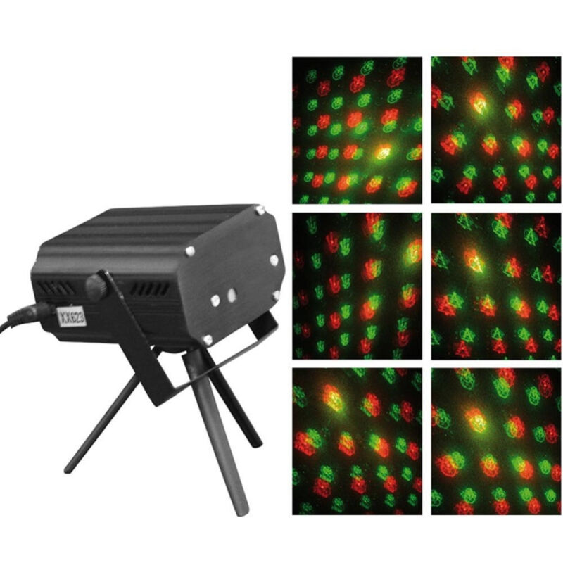 foto del prodotto trade shop traesio proiettore laser 6 pattern natale colori rosso e verde uso interno distanza 5 mt 