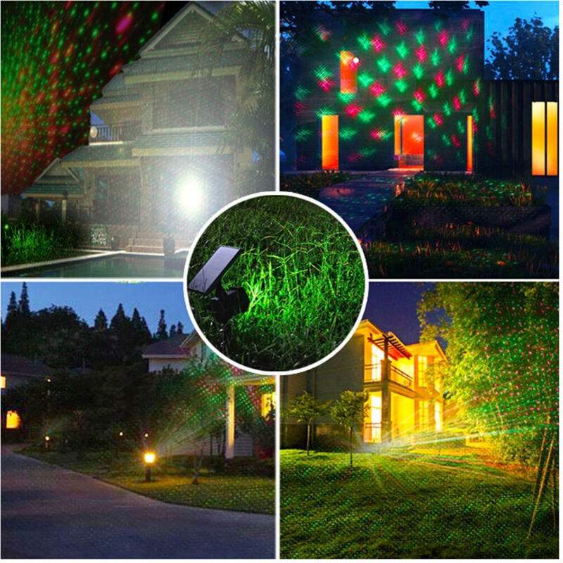 foto del prodotto trade shop traesio proiettore laser con pannello solare paesaggio illuminazione esterna natale 