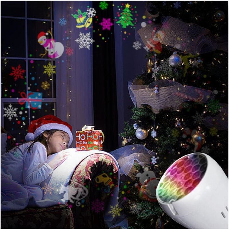 foto del prodotto trade shop traesio proiettore luci rotazione automatica e27 da 4w per esterni decorazioni natalizie 