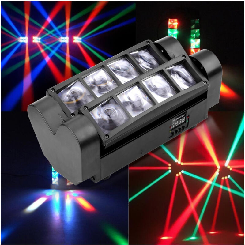 foto del prodotto trade shop traesio proiettore mini spider testa mobile spot light dmx 512 rgb dj discoteca 40w 