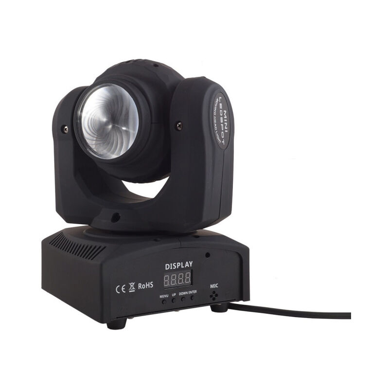 foto del prodotto trade shop traesio proiettore rgb testa rotante doppio led effetti disco dj luce flash strobo faro 