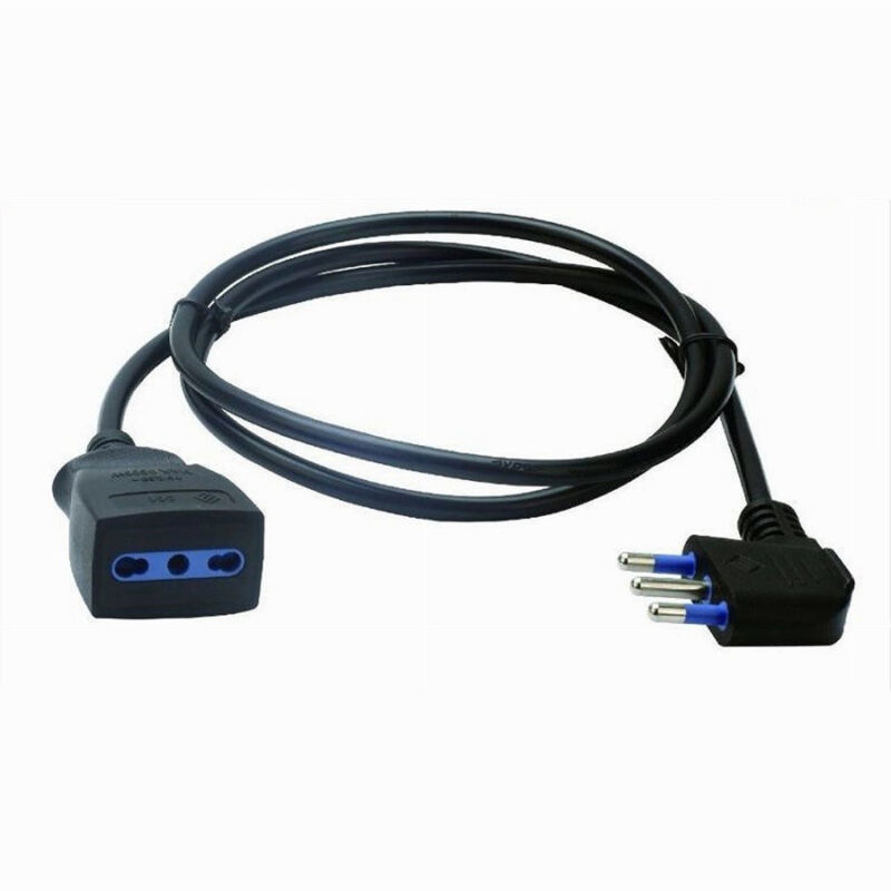 foto del prodotto trade shop traesio prolunga lineare nera cavo da 3 mt spina 16a presa bipasso 10 16a 2p t 83282 