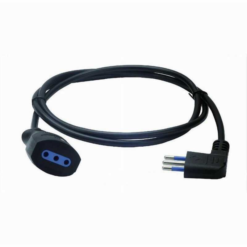 foto del prodotto trade shop traesio prolunga lineare nera spina 10a 2p t presa 10a 2p t uscita cavo 3 mt 90 83279 