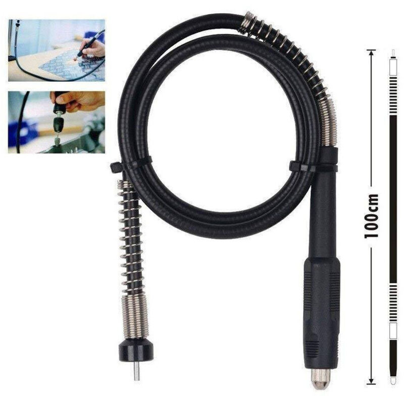 foto del prodotto trade shop traesio - prolunga per mini trapano albero flessibile 100cm con mandrino 3,2mm dremel fresa -
