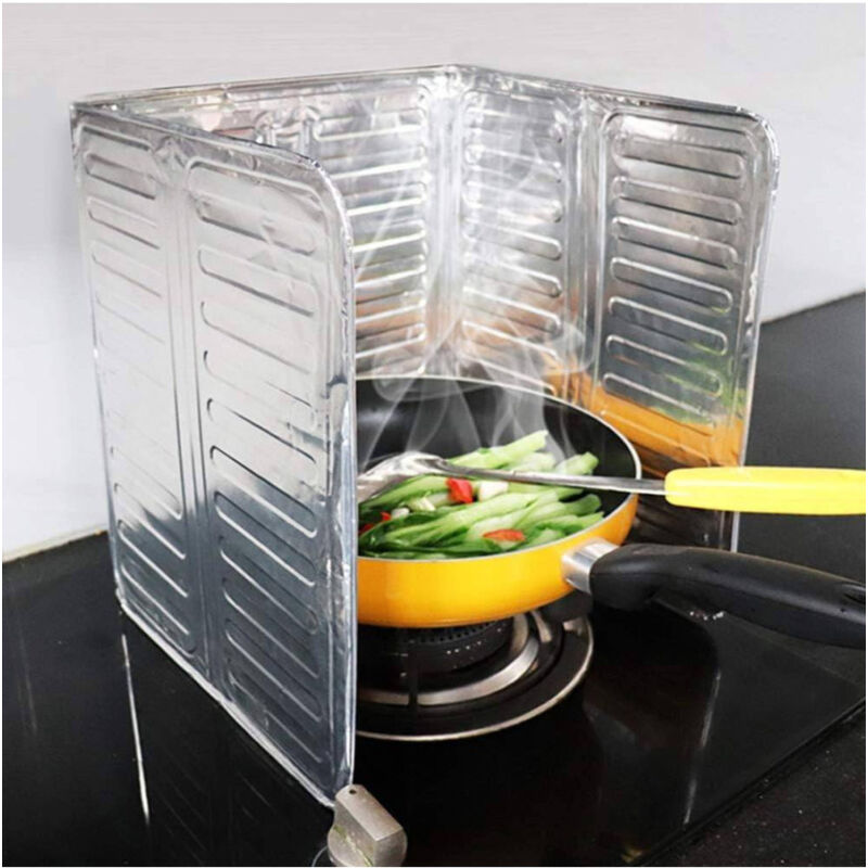 foto del prodotto trade shop traesio protezione fornelli a 3 lati paraschizzi olio frittura cucina pannelli isolanti 