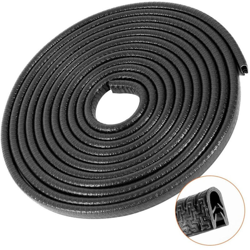 foto del prodotto trade shop traesio protezione portiera auto forma a u bordi antigraffio strisce protezione nero 5mt 