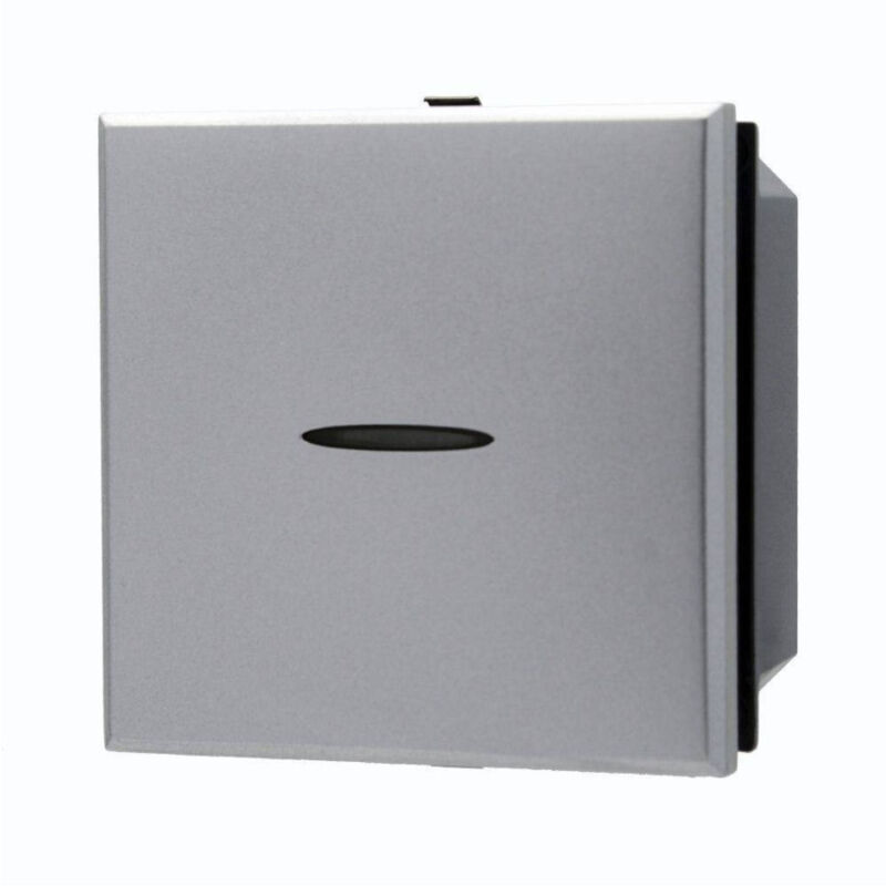 foto del prodotto trade shop traesio pulsante assiale 1p 2m 16a colore silver compatibile bticino axolute 
