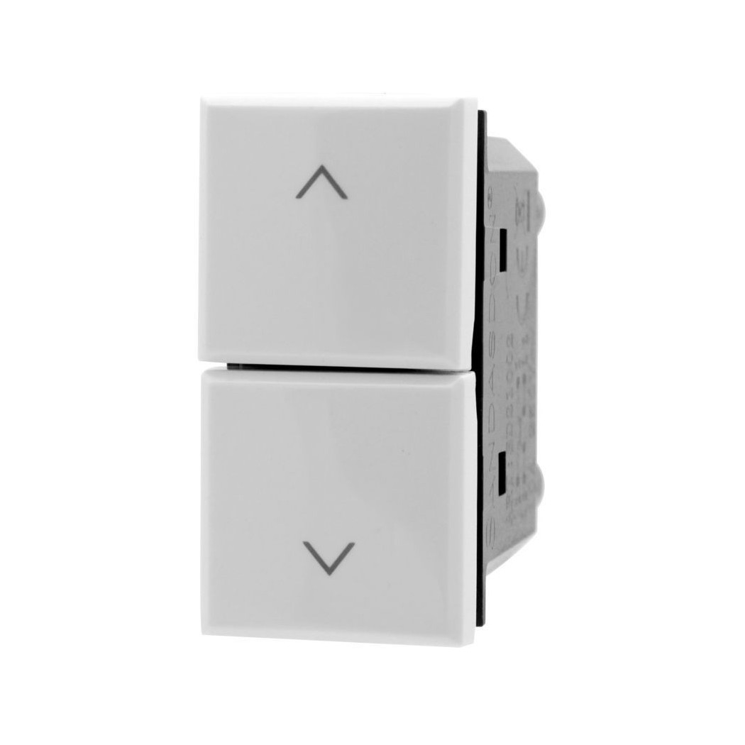 foto del prodotto trade shop traesio pulsante doppio saliscendi 1p 1p bianco compatibile con bticino axolute 