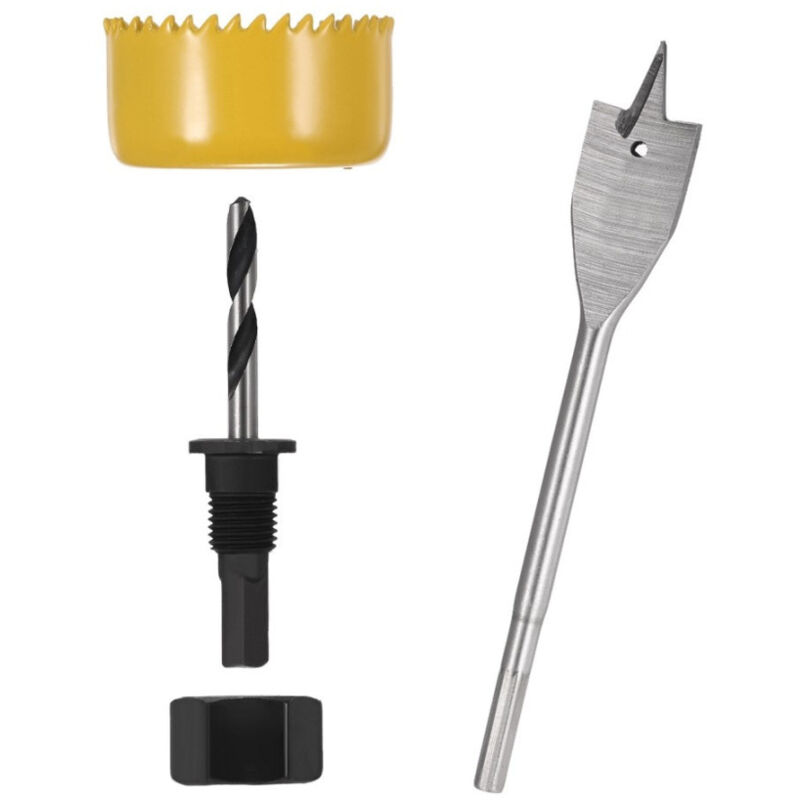 foto del prodotto trade shop traesio punta trapano per foro set 3 pezzi frese fresa a tazza circolare legno plastica 