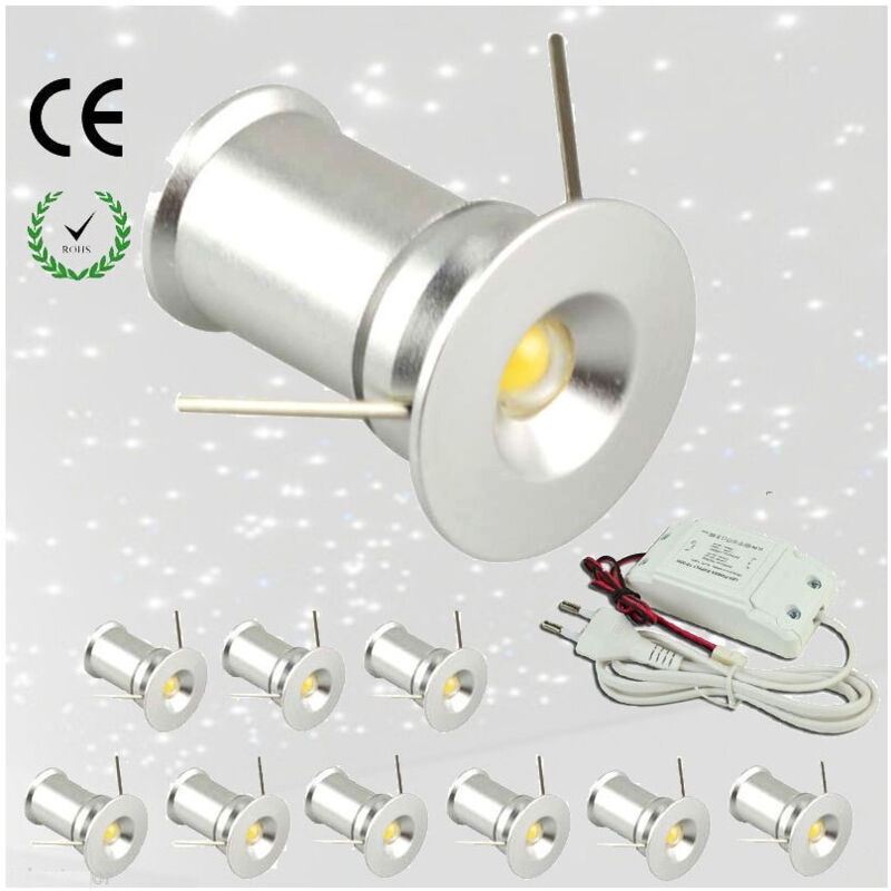 foto del prodotto trade shop traesio punto luce 9 led soffitto cielo stellato bianco freddo caldo naturale blu 1w bianco freddo 