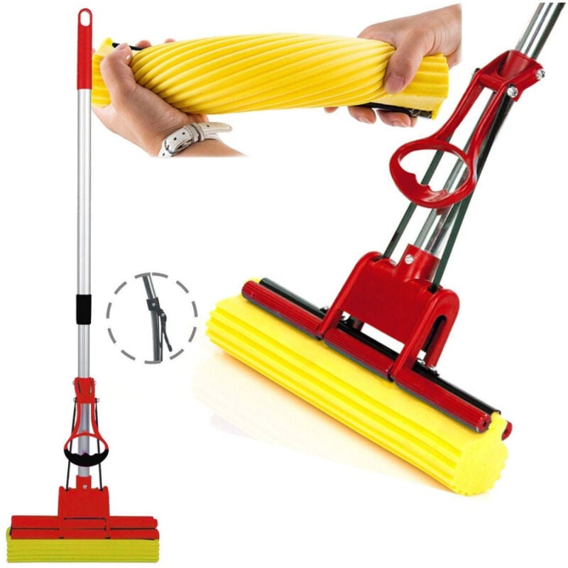 foto del prodotto trade shop traesio pva mocio mop scopa assorbente con manico telescopico lava strizza asciuga 