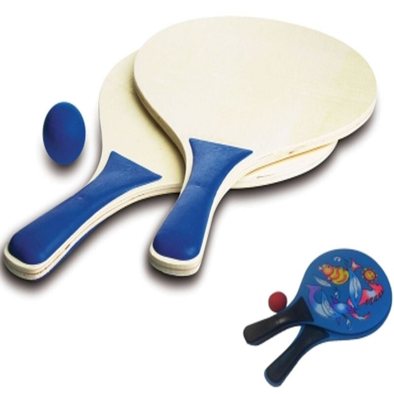 foto del prodotto trade shop traesio racchette racchettoni in legno racchetta con pallina beach tennis spiaggia mare 