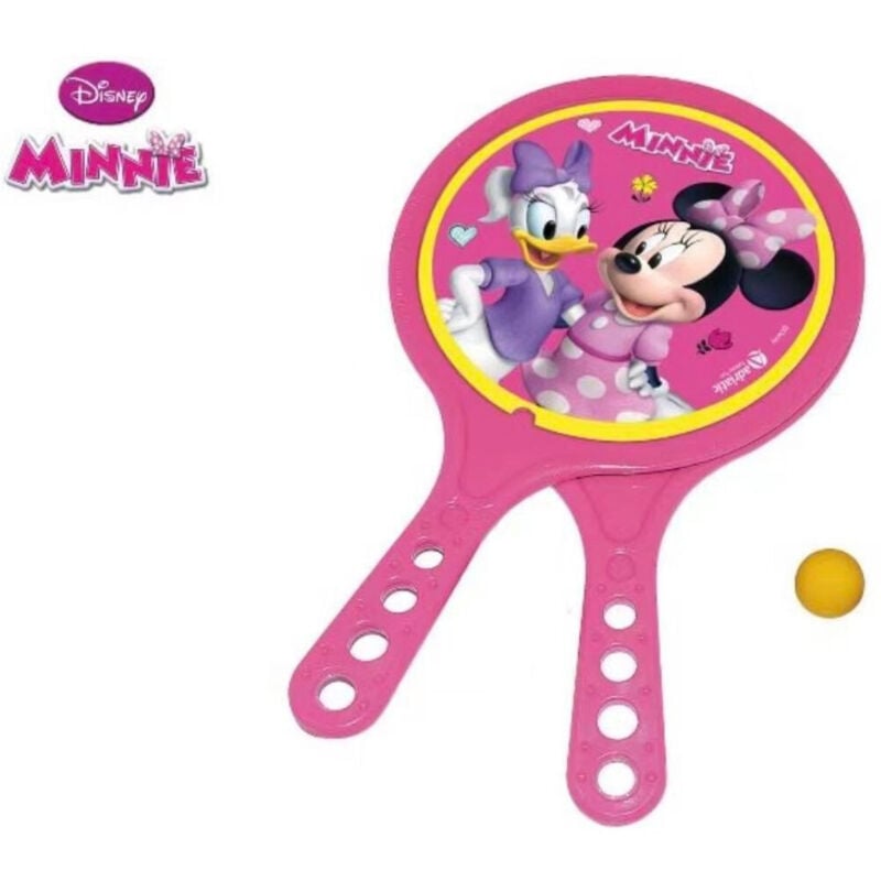 foto del prodotto trade shop traesio racchettoni da spiaggia mare minnie disney con pallina giocattolo per bambini 