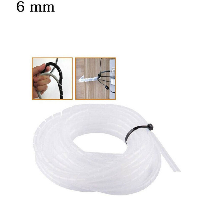 foto del prodotto trade shop traesio raccogli cavo spiralato organizer fili e cavi elettrici 5 metri varie misure 6 mm 
