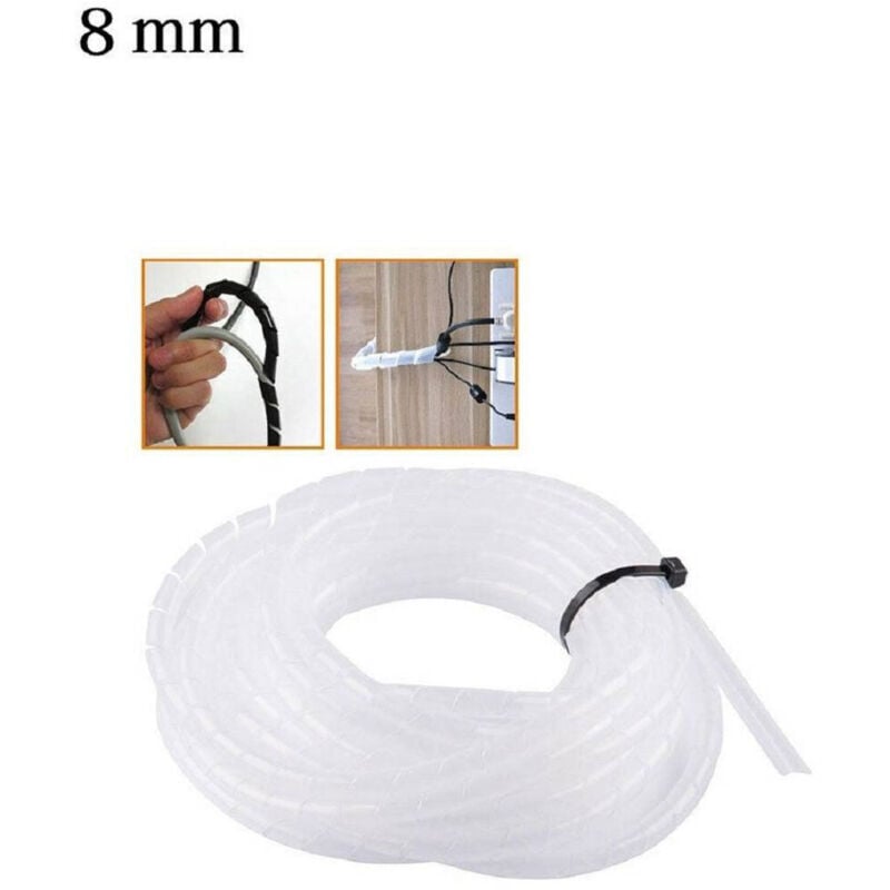foto del prodotto trade shop traesio raccogli cavo spiralato organizer fili e cavi elettrici 5 metri varie misure 8 mm 