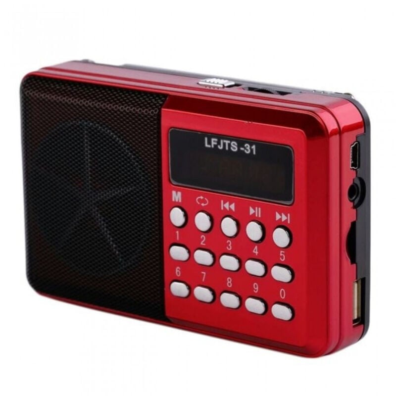foto del prodotto trade shop traesio radio lettore mp3 mini speaker portatile con flash driver tf card display led 