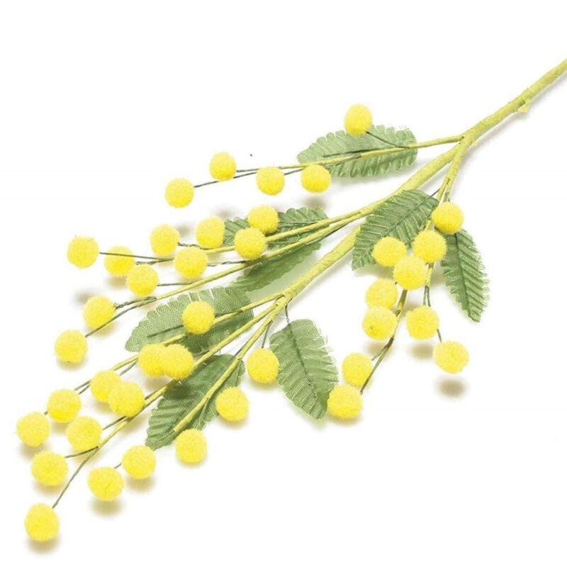 foto del prodotto trade shop traesio ramo mimosa artificiale 6 pezzi giallo finte fiori festa donna decorazioni 