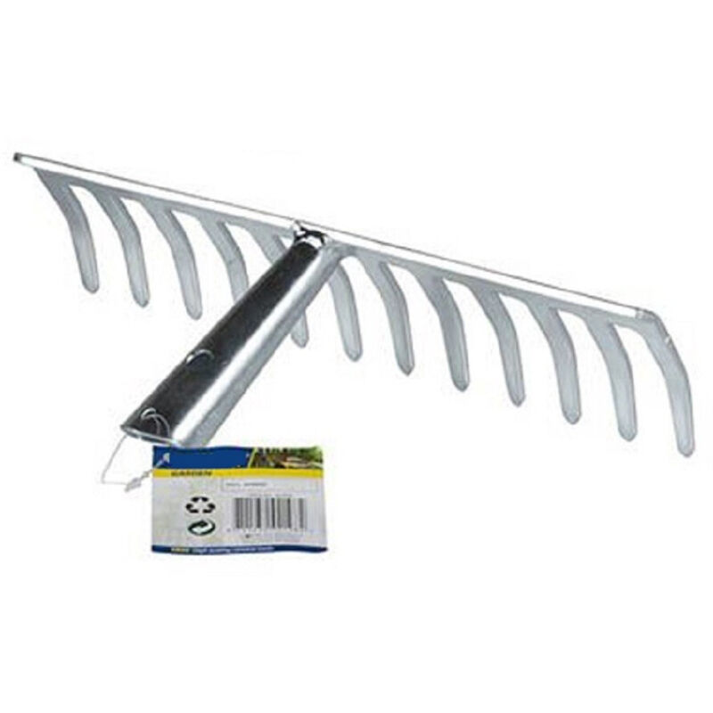 foto del prodotto trade shop traesio rastrello in metallo 12 denti 13x30x37cm lavori di giardinaggio pulizia prato 