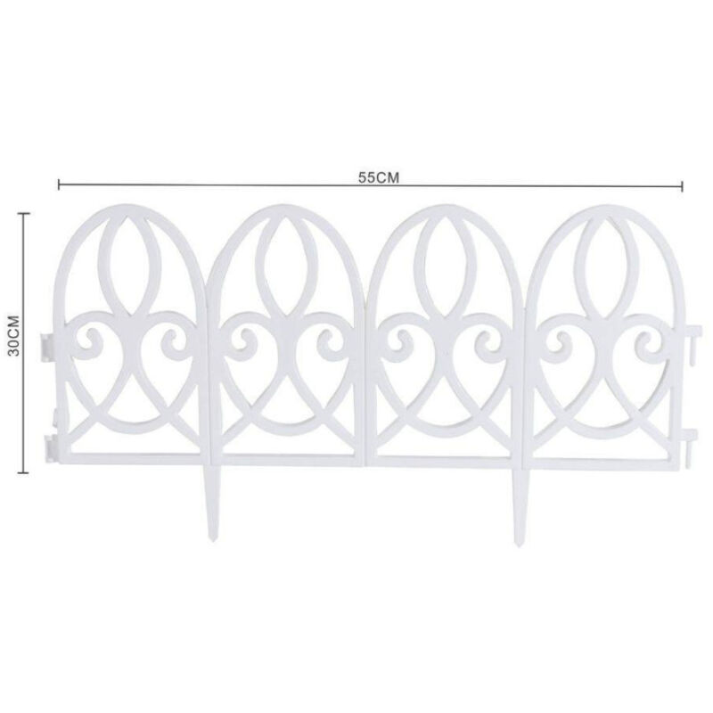 foto del prodotto trade shop traesio recinzione per giardino steccato bordo bianco prato in polipropilene dim 32x30cm 