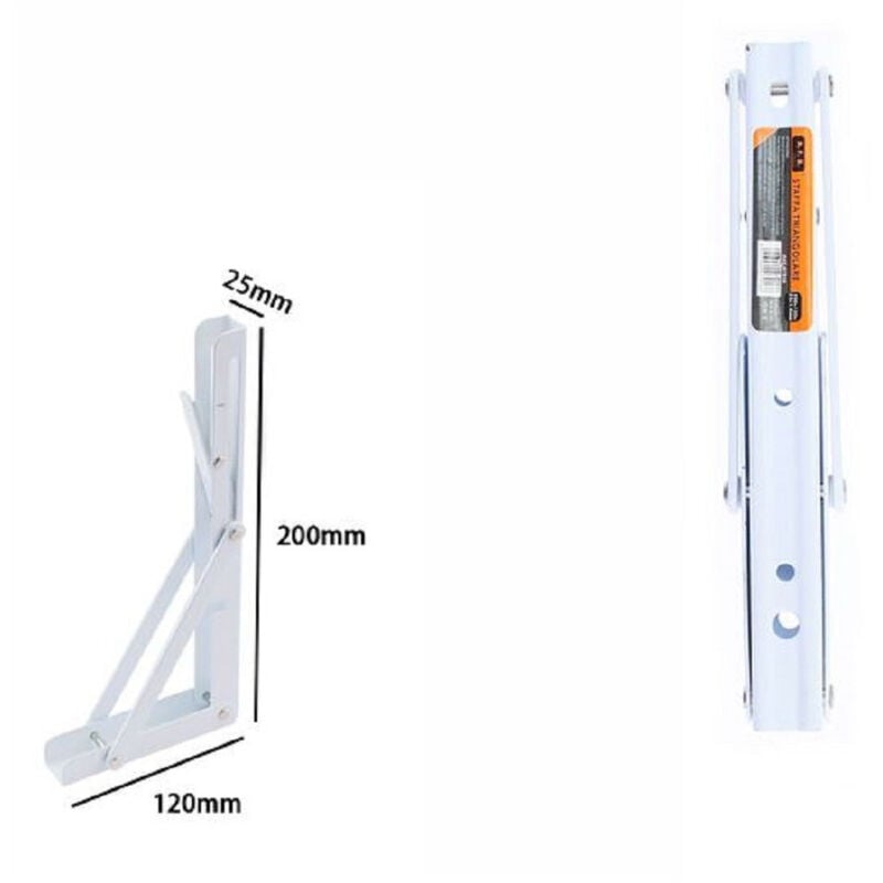 foto del prodotto trade shop traesio - reggimensola supporto staffa in metallo pieghevole regolabile 20x12x2.5cm 07916 -