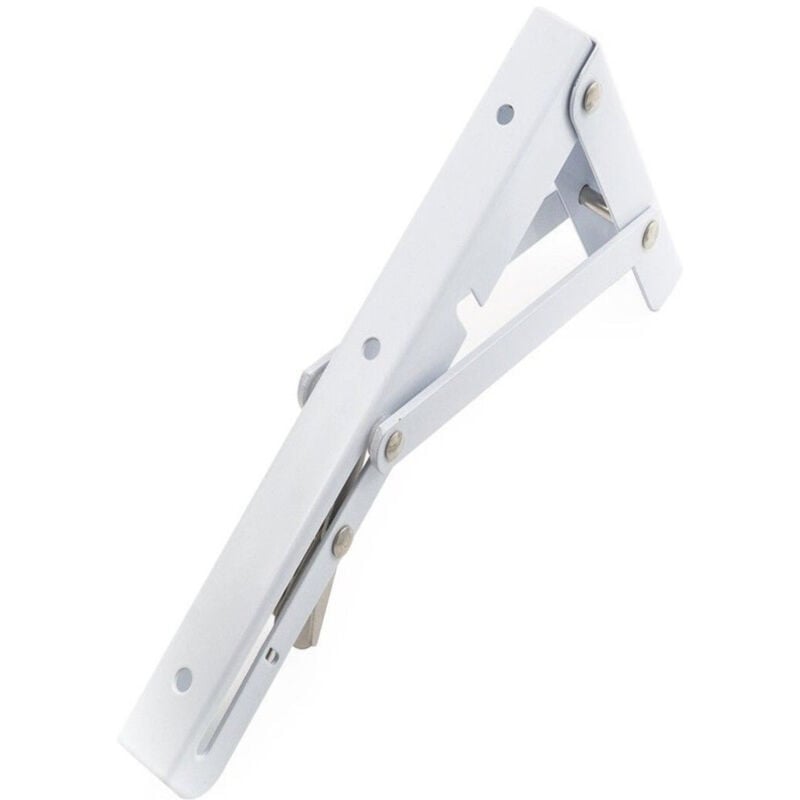 foto del prodotto trade shop traesio - reggimensola supporto staffa in metallo pieghevole regolabile bianca 20x10cm -