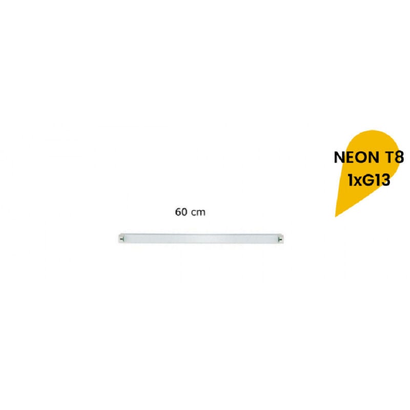 foto del prodotto trade shop traesio reglette plafoniera neon led t8 da interno tubo g13 60 cm parete soffitto t8 60a 