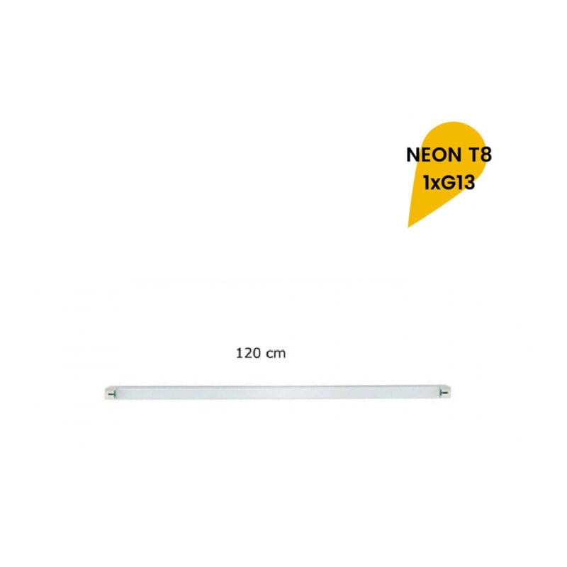 foto del prodotto trade shop traesio reglette plafoniera neon led t8 interno tubo g13 120 cm parete soffitto t8 120a 