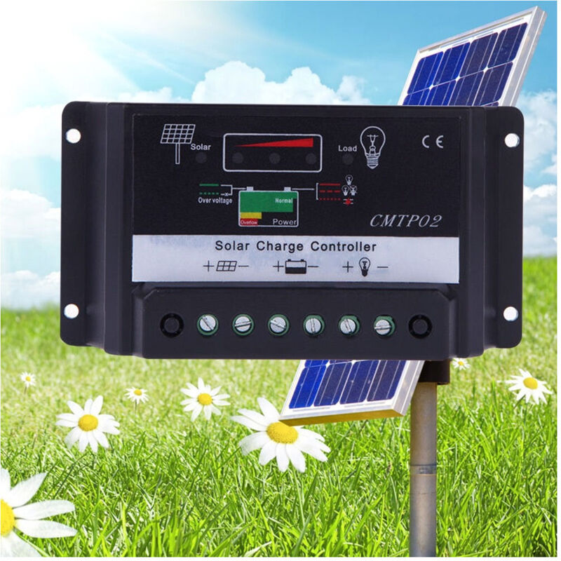 foto del prodotto trade shop traesio regolatore di carica 12 24v 20a pannello solare fotovoltaico camper nautica 