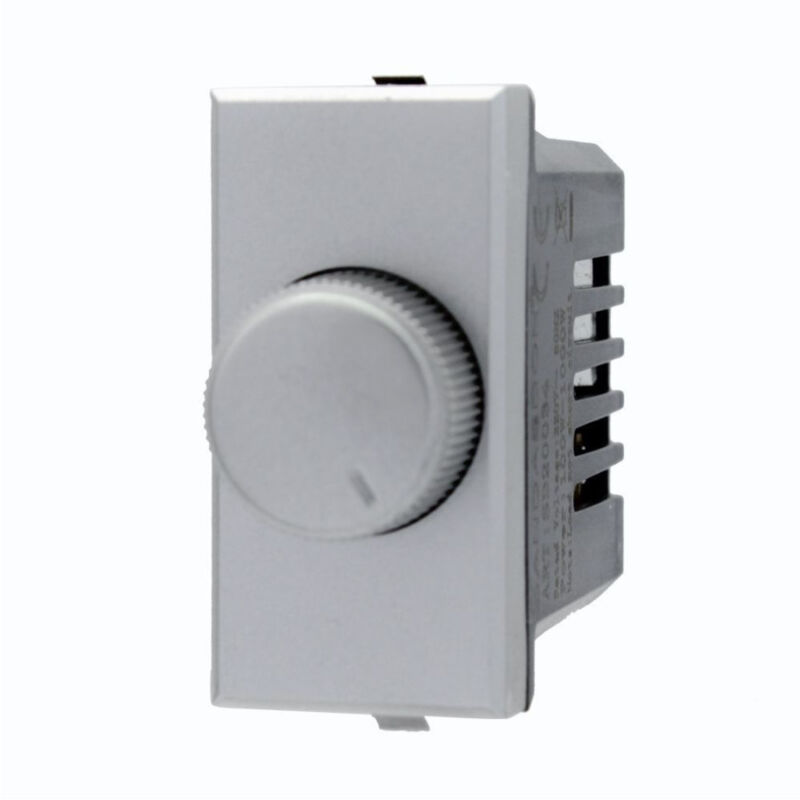 foto del prodotto trade shop traesio regolatore dimmer a manopola 220v silver compatibile con bticino axolute 