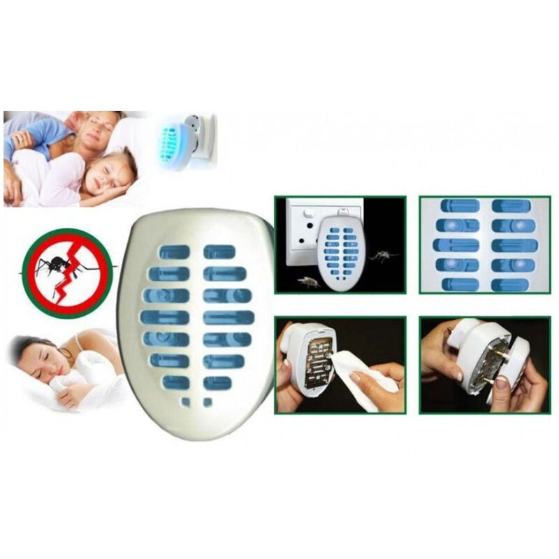 foto del prodotto trade shop traesio repellente elettrico buzz elimina zanzare insetticida lampada uv led luce notturna 