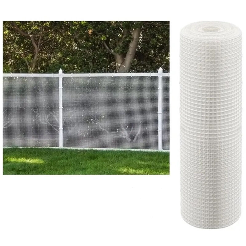 foto del prodotto trade shop traesio rete di plastica protettiva 1 x 5 mt bianco per cancelli recinzioni balconi 206616 