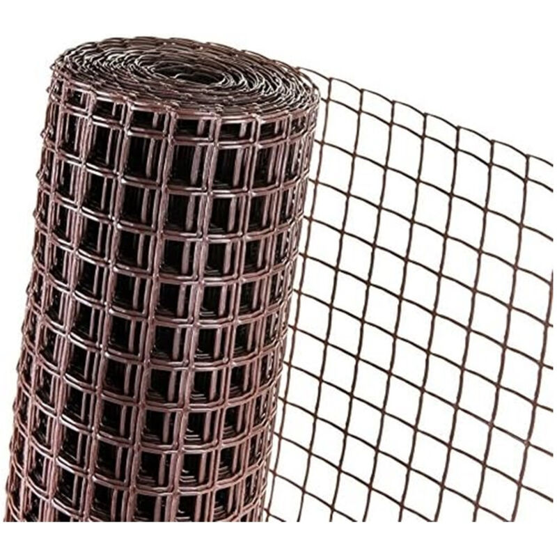 foto del prodotto trade shop traesio rete di plastica protettiva 1x5 mt marrone per cancelli recinzioni balconi 206612 