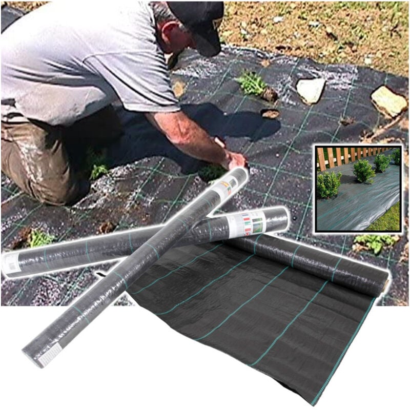 foto del prodotto trade shop traesio rete telo pacciamatura rafia antierbacce per piantine e ortaggi resistente 2x10m 