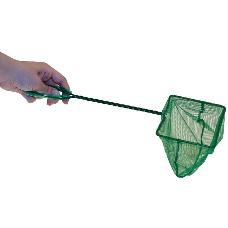 foto del prodotto trade shop traesio retino per pesciolino acquario rete pesciolini in nylon con filo acciaio 15 cm 