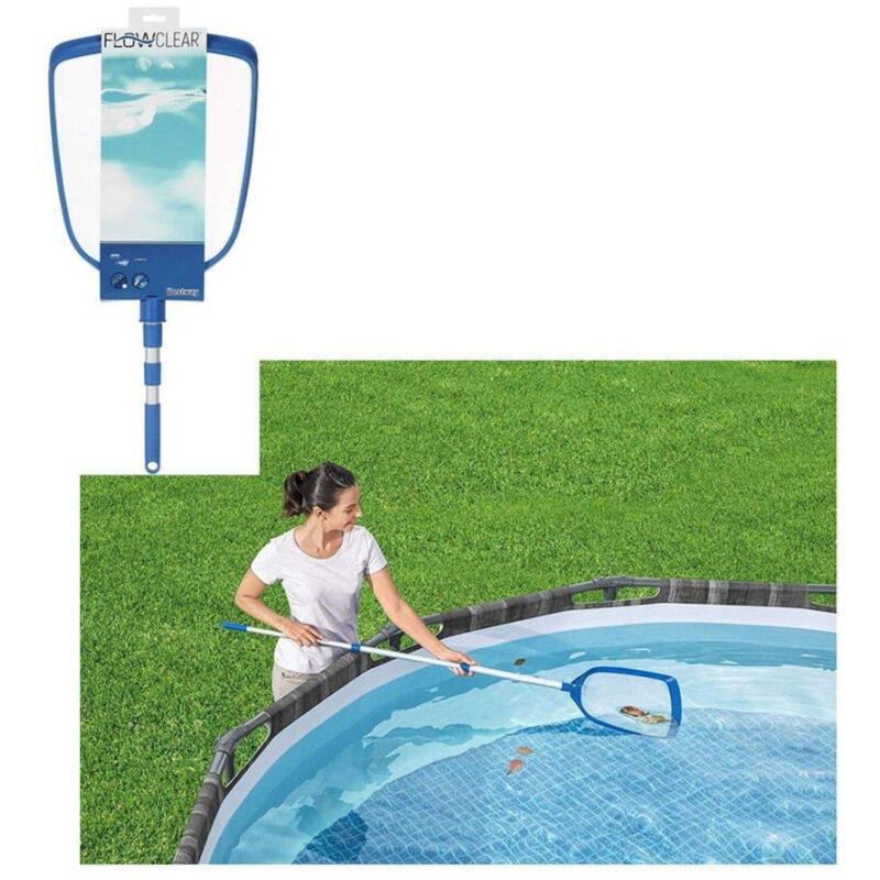 foto del prodotto trade shop traesio retino set per piscina fuori terra aquascoop skimmer con asta estendibile 58635 