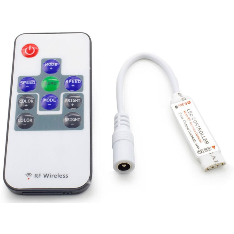 foto del prodotto trade shop traesio rgb led controller rf wireless centralina telecomando colori 5 24v 3x4a 12a 