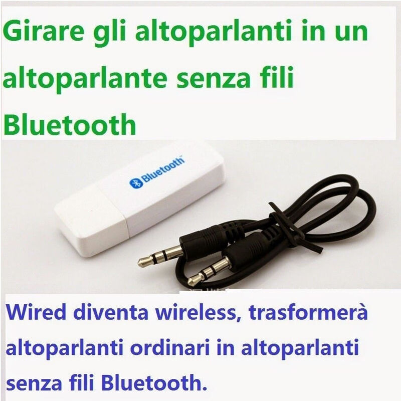 foto del prodotto trade shop traesio ricevitore audio musica wireless bluetooth usb stereo per smartphone tablet e pc 