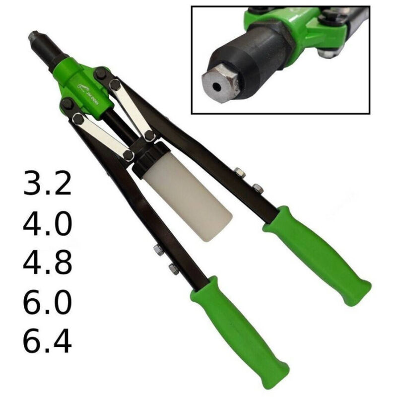 foto del prodotto trade shop traesio rivettatrice manuale 450mm 5 testine per rivetti da 3.2 4.0 4.8 6.0 6.4 jm 2001 