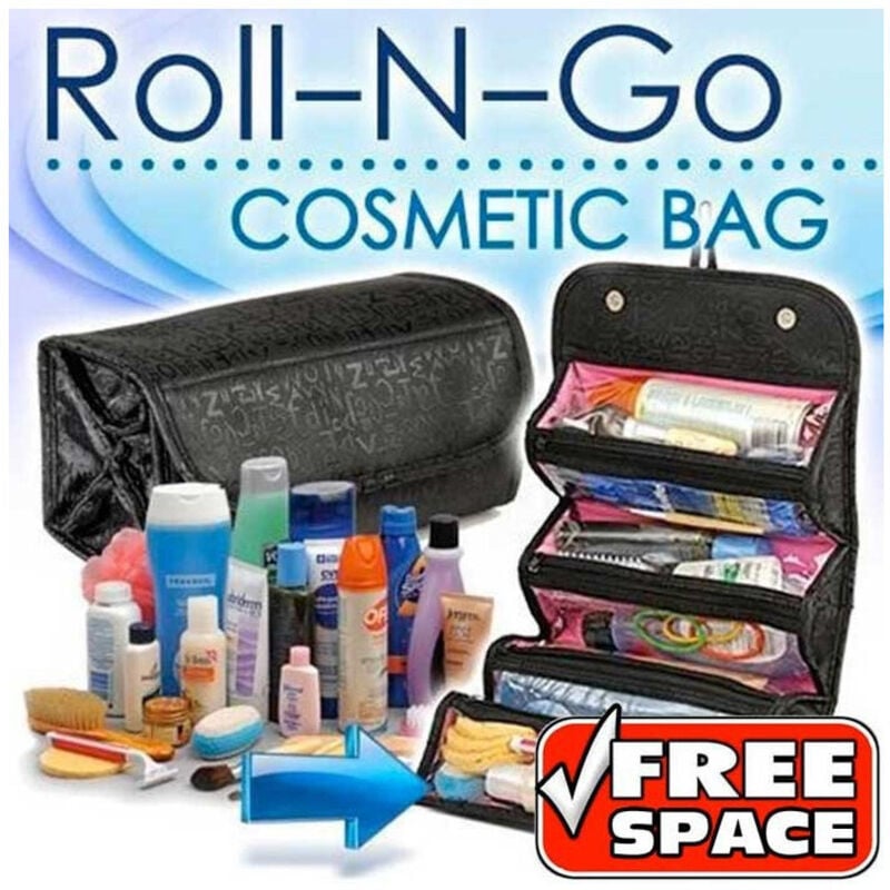 foto del prodotto trade shop traesio rool n go borsetta organizza organizer per cosmetica da viaggio colore nero 