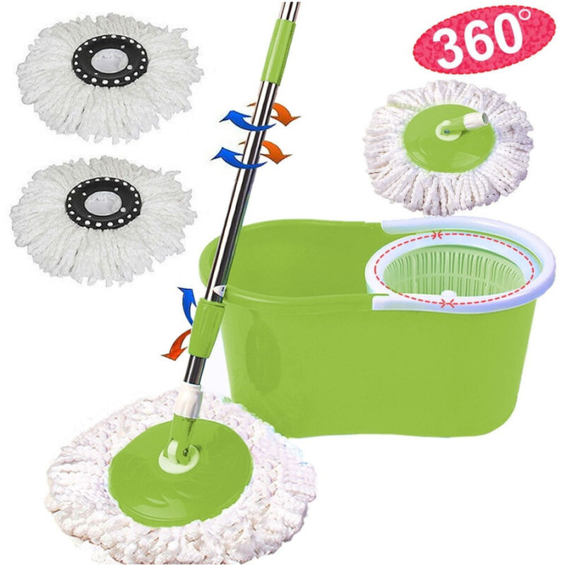 foto del prodotto trade shop traesio rotating mop roto mop mocio rotante in microfibra con secchio strizzatore 360 