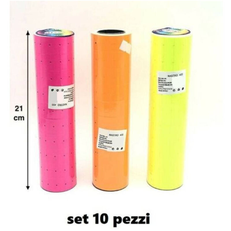 foto del prodotto trade shop traesio rotoli etichette adesive colorate per macchina prezzatrice uso negozio prezzi 
