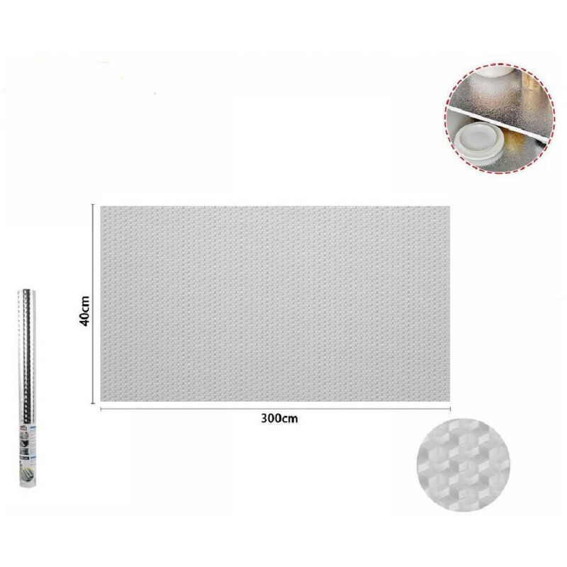 foto del prodotto trade shop traesio rotolo adesivo alluminio 40cmx3mt per cassetti mobili armadi parati cucina 70501 