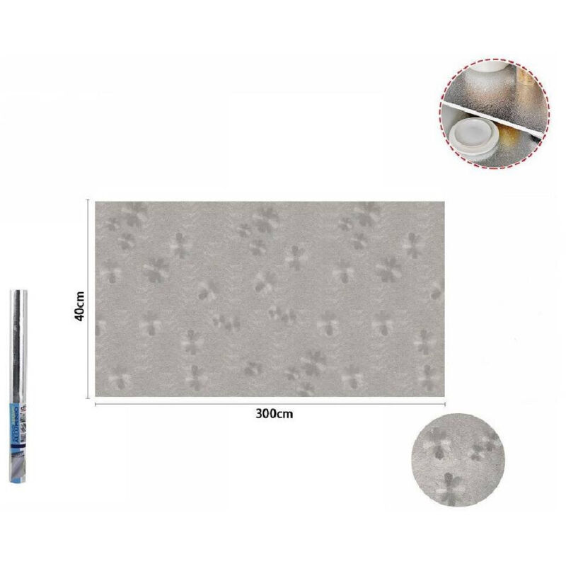 foto del prodotto trade shop traesio rotolo adesivo alluminio 40cmx3mt per cassetti mobili armadi parati cucina 70503 
