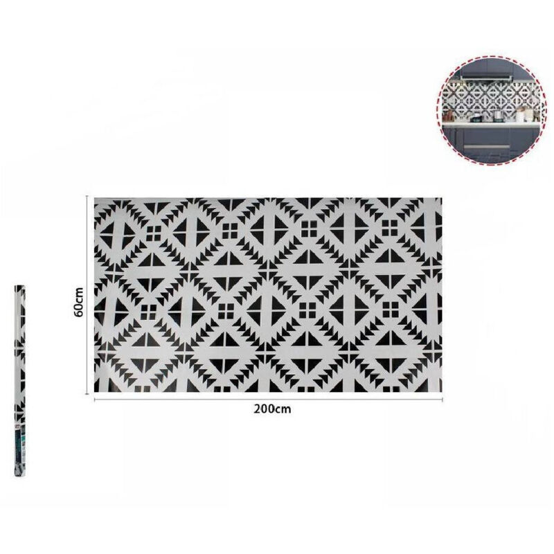 foto del prodotto trade shop traesio rotolo adesivo per muri parete carta da parati adesiva 60cmx2mt geometrica 70867 