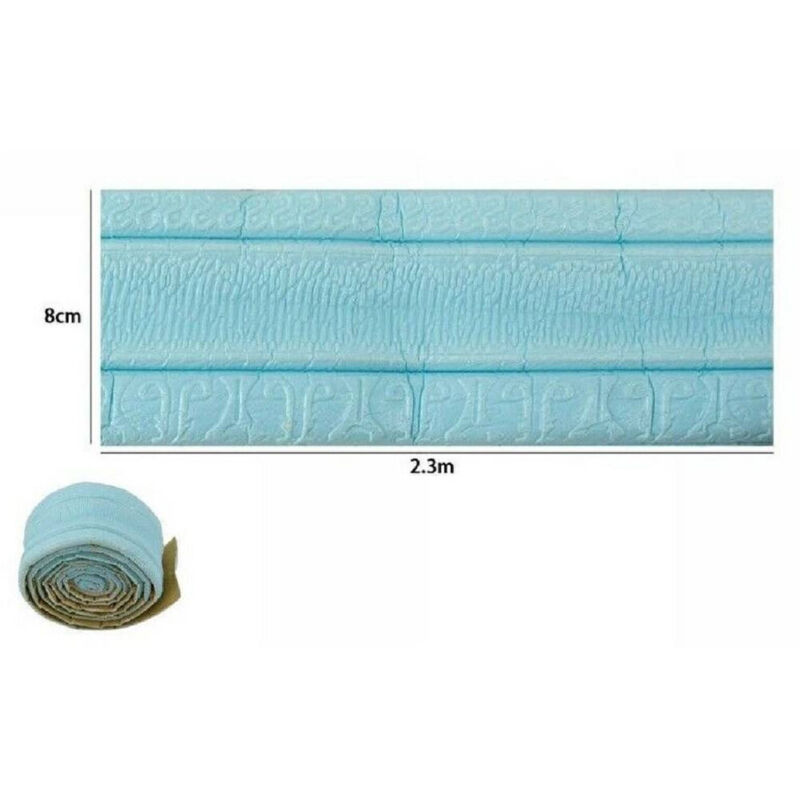 foto del prodotto trade shop traesio - rotolo carta adesiva per parati mobili greca stampa 3d azzurra 8cm x 2.3mt 69218 -