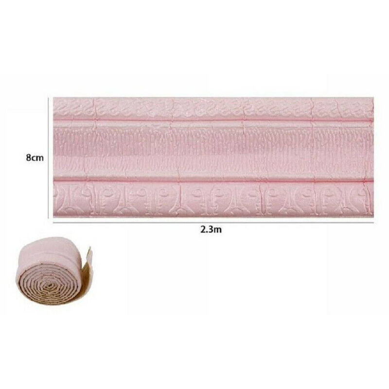 foto del prodotto trade shop traesio rotolo carta adesiva per parati mobili greca stampa 3d rosa 8 cm x 2.3 mt 69217 